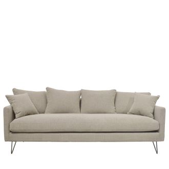 DRAWER Sof&aacute; cama 4 plazas tejido con patas metalicas negras - Natural