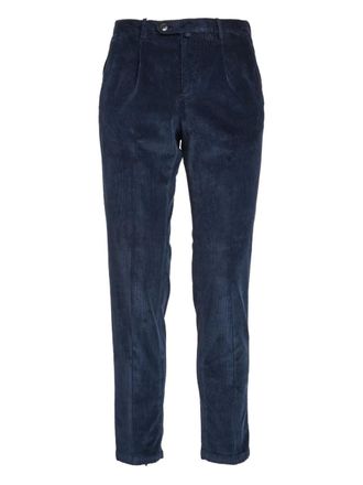 BRIGLIA 1949 pleated-front corduroy trousers - Blue