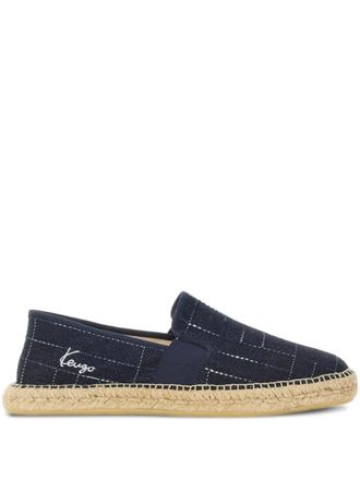 Kenzo grid-pattern espadrilles - men - Rubber/Cotton/Cotton - 42 - Blue