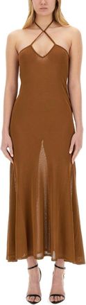 Tom Ford Brown Halter Neck Maxi Dress