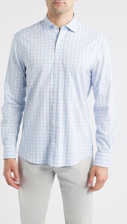 Johnnie-O Salvadore Plaid Everyday Performance Button-Up Shirt in White at Nordstrom, Size Xx-Large