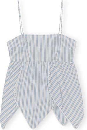 Ganni Blue Babydoll Tulip Top - Size 10/12 Cotton