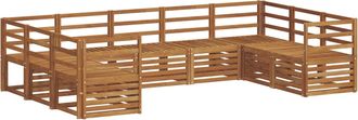 vidaXL Conjunto De Sof&aacute;s De Exterior 9 Uds. Natural Vidaxl