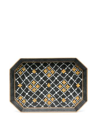 Les-Ottomans hand-painted iron tray (30cm x 43cm) - Black