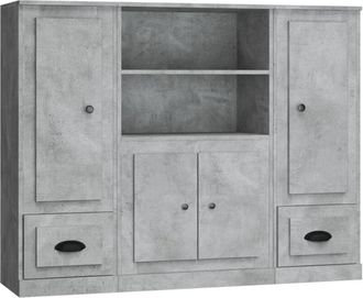 vidaXL Highboards 3 pcs Concrete Grey Engineered Wood vidaXL