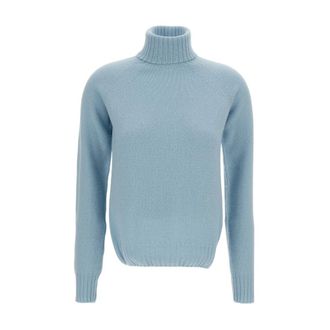 Drumohr Gebreide trui met coltrui - Dames - Coltruien - Blauw - S - Wol - Truien & Vesten