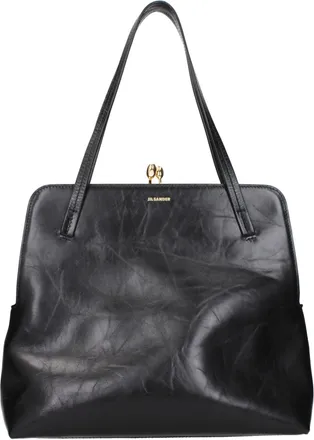 Jil Sander Black Leather Shoulder Womens Bag