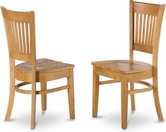 East West Furniture Vancouver Wood Seat Kitchen dining Chairs in Oak Finish, Set of 2