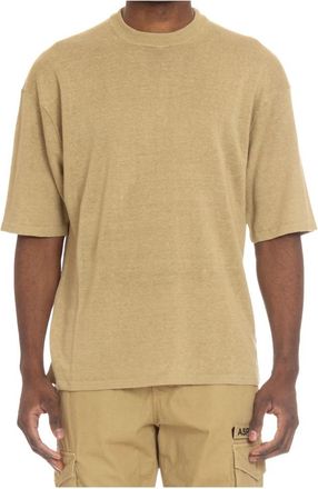 Roberto Collina T-shirt van puur linnen- oversized pasvorm - Heren - T-shirts - Beige - M - Linnen - Tops