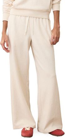 Marine Layer Cloud 9 Fleece Wide Leg Sweatpants in Oatmeal Heather at Nordstrom, Size X-Large