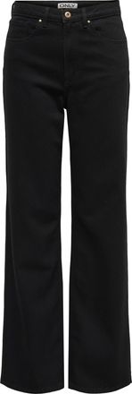 Only High-waist-Jeans ONLY ONLJUICY HW WIDE DNM MAE280 NOOS, Damen, Gr. 27, L&auml;nge 32, schwarz, Denim/Jeans, Obermaterial: 62% Baumwolle, 33% Polyester, 4% 