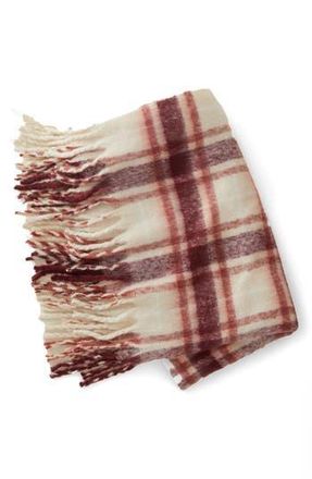 UpWest Fireside Fleece Throw Blanket in Henna Plaid at Nordstrom Rack