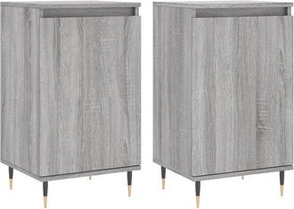 vidaXL Vidaxl - Aparadores 2 uds madera de ingeniería gris Sonoma 40x35x70 cm
