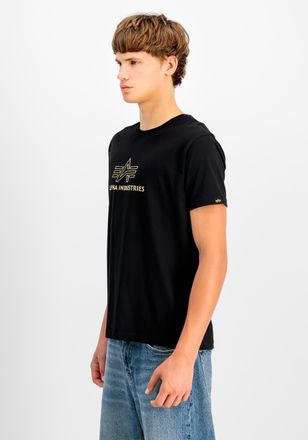Alpha Industries T-Shirt ALPHA INDUSTRIES Basic Mid Logo TPU T-Shirt, Herren, Gr. XXL, schwarz (schwarz, shiny gold), Obermaterial: 100% Baumwolle, Shirts T-Shirt