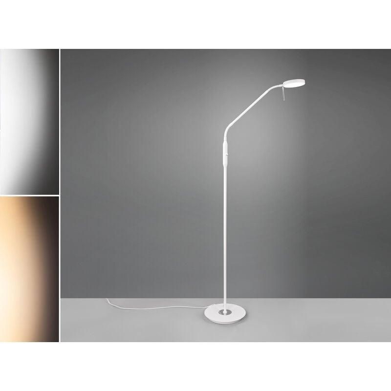 lightling modern Stehleuchte in nickel matt, Stoffschirm weiß, 1 x E27 max. 60W, ø 35 cm, Höhe: 160 cm