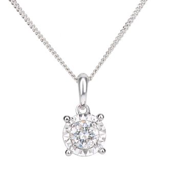 Diamant L'&eacute;ternel Womens 18ct White Gold Pendants With 0.3ct Diamond - One Size