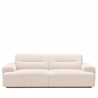 DRAWER Sof&aacute; de 4 plazas en terciopelo acanalado - Beige