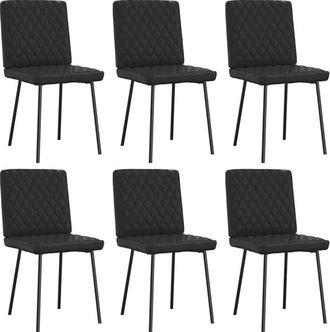 vidaXL Vidaxl - Sillas De Comedor 6 Unidades Cuero Sint&eacute;tico Negro