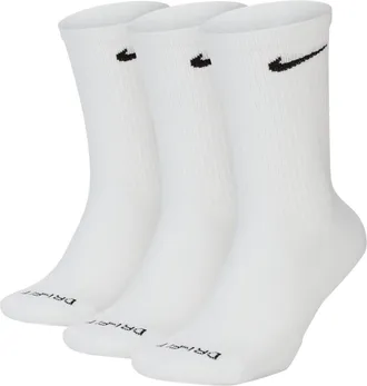 Nike Unisex Everyday Plus Cushioned Training Crew Socks (3 Pairs) in White | SX6888-100