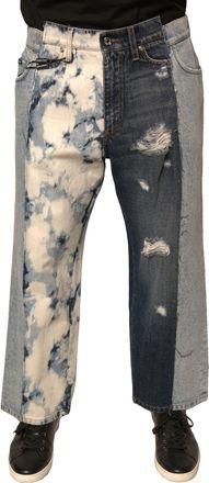 Dolce & Gabbana Multicolor Patchwork Cotton Straight Men Denim Jeans Clothing