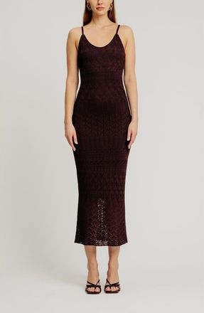 Ronny Kobo Vanessa Pointelle Body-Con Dress in Cocoa at Nordstrom, Size X-Small