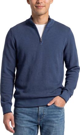 Raffi Birdseye 1/4-Zip Mock Neck Sweater