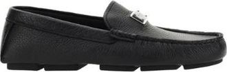 Dolce & Gabbana Black Calf Leather Bos Taurus Slip-On Mens Loafers