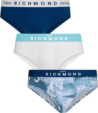 John Richmond Tripack Slip Fantasia Denim - Heren - Onderbroek - Veelkleurig - XL - Denim - Ondergoed
