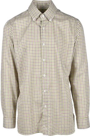 LUIGI BORRELLI NAPOLI Checkered Button-Down Shirt with Structured Collar