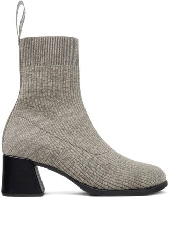 Camper 65mm Kora knitted ankle boots - Grey