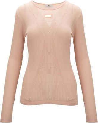 Elisabetta Franchi Jersey de cuello redondo - Knitwear - Mujer - Beige - S