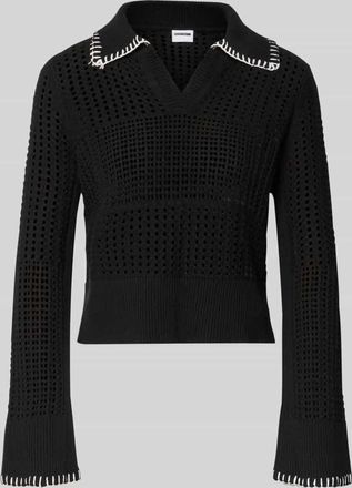 Noisy May Slim Fit Poloshirt in Strick-Optik Modell CAITLYN in Black, Gr&ouml;&szlig;e XL