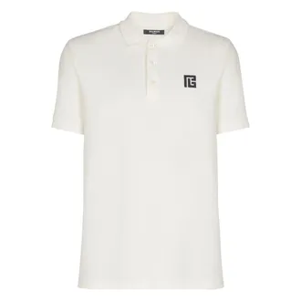 Balmain PB Logo-embroidered Cotton Polo Shirt