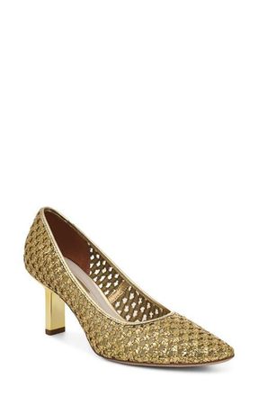 Franco Sarto Julissa Pointed Toe Pump in Gold Woven at Nordstrom, Size 7.5