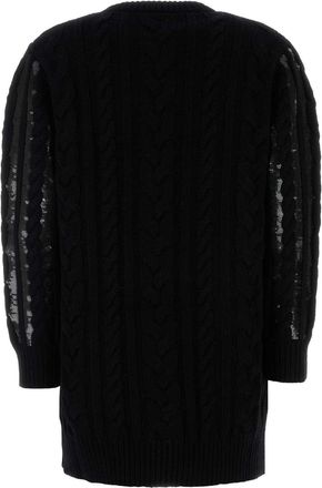 Max Mara Womens Black Wool Blend Mambo Sweater Dress Nero Exterior: Cashmere Maglieria