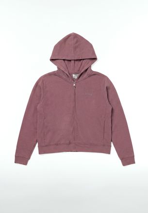 Freddy Felpa Cropped Donna in Tessuto Delav&eacute; con Zip e Cappuccio