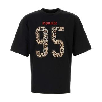 Dsquared2 T-Shirts, male, Black, Size: XL Cotton Oversize T-Shirt