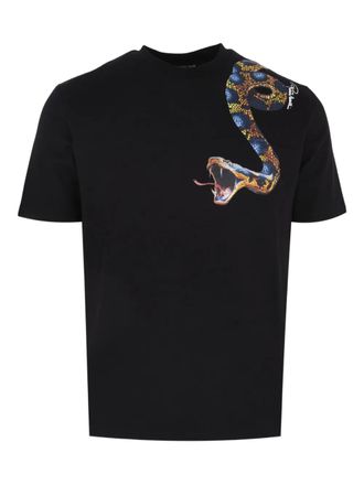 Roberto Cavalli snake printed T-shirt - Black