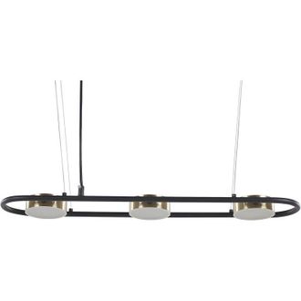 Beliani Beliani - Lámpara de techo led de metal negro latón 3 luces forma geométrica riel Mali