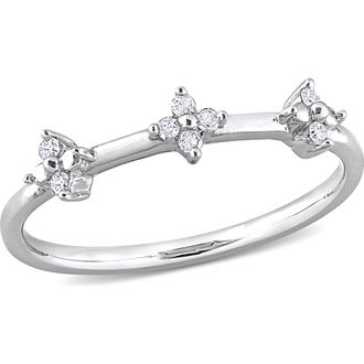 Delmar Floral Diamond Promise Ring - 0.08 ctw in Silver at Nordstrom Rack, Size 5