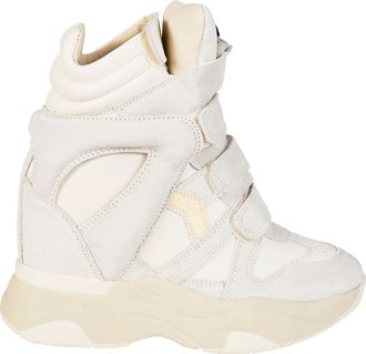 Isabel Marant White Balskee-GZ Layered Leather High-Top Sneakers