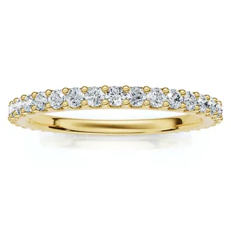 Pompeii3 3/8ct Diamond Eternity Ring 14k Yellow Gold Womens Stackable Wedding Band