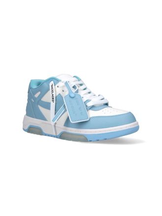 Off-white Leather Low-Top with Arrow Cut-Out Sneaker - White