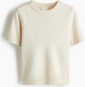 H&M Kurzarmpullover - Beige