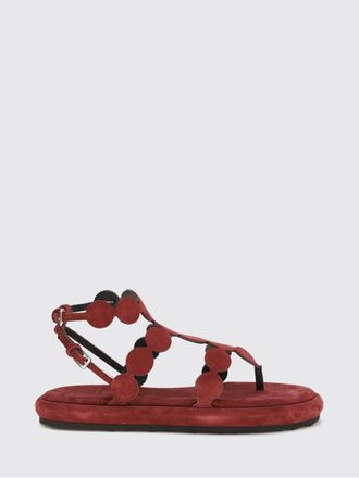 Pierre Hardy Low-Heeled Suede Thong Sandals with an Ankle Strap
