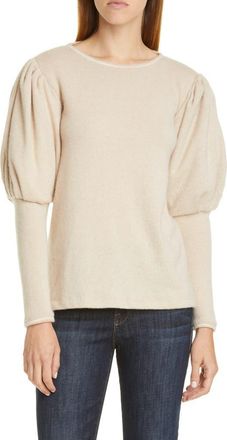 Johanna Ortiz Puff Sleeve Cashmere Sweater in Ecru at Nordstrom, Size Small
