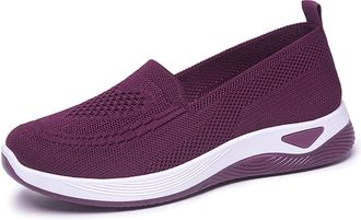 Generic UK Clearance Women Slip on Trainers, Ladies Breathable Mesh Walking Running Shoes Non Slip Low Top Trainers Comfortable Athletic Sneakers All Day Walk