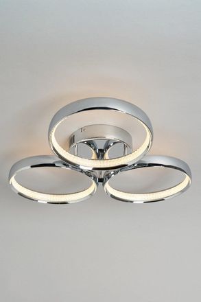 BHS Lena Flush Ceiling Light in Silver