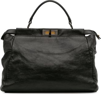 Fendi Pre-owned Fendi Large Goatskin Peekaboo Iconic Satchel 2373 8BN210 BKK 108
