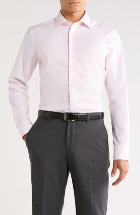 Jack Victor Dream Pink Cotton Stretch Twill Dress Shirt at Nordstrom, Size 15.5